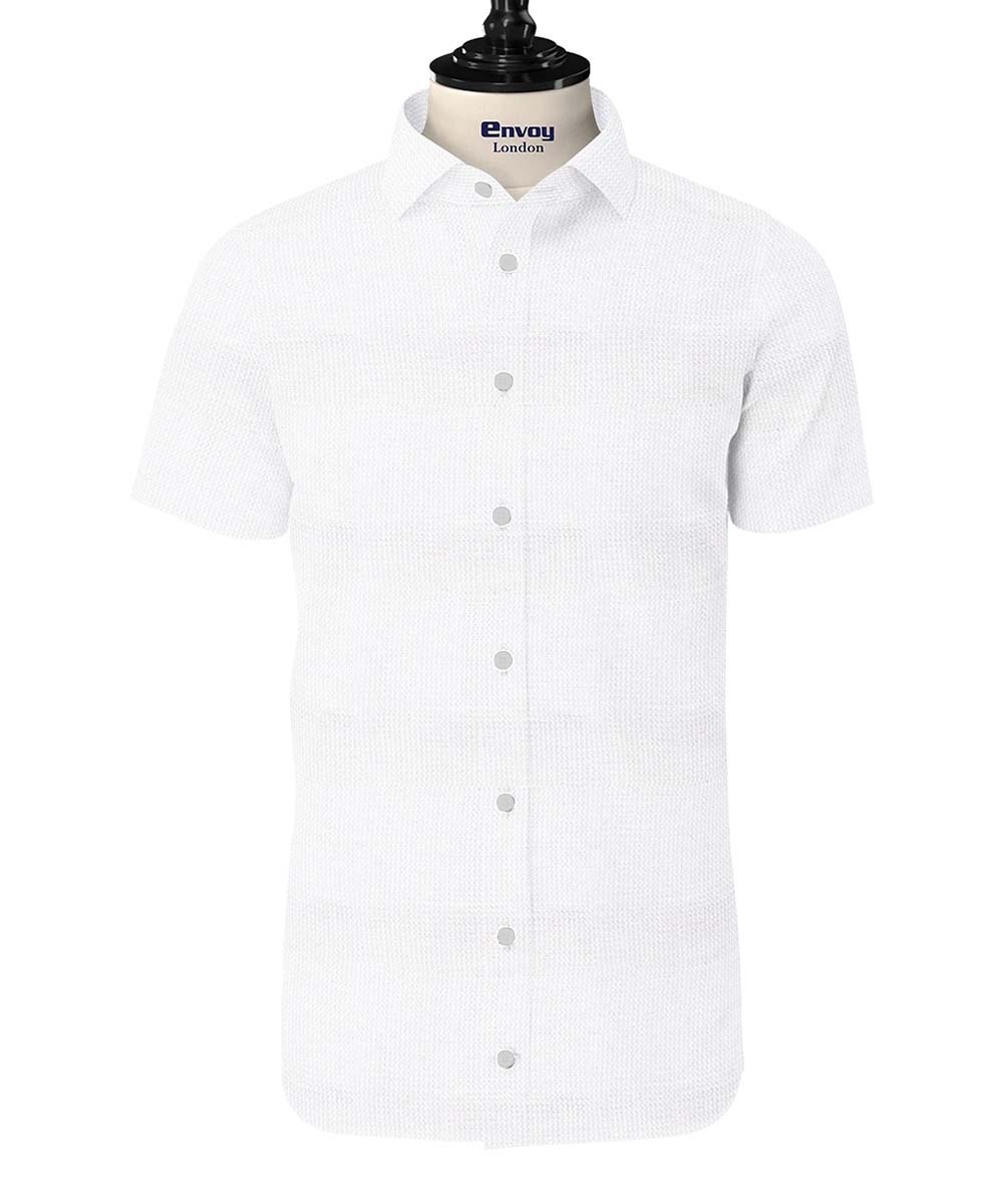 Premium White Striped Cotton Shirt - Image 2