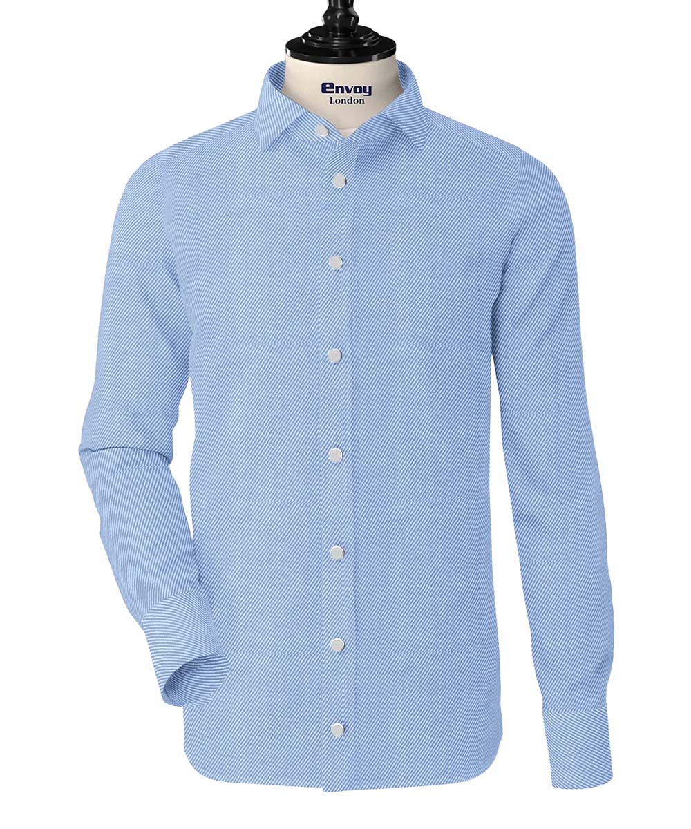Bold Blue Plain Cotton Shirt