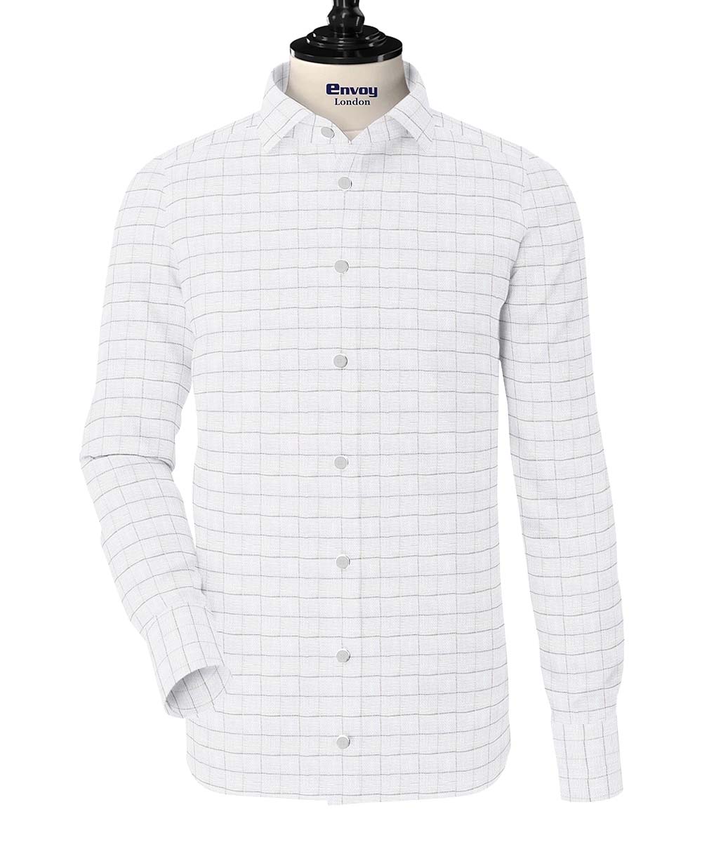 Envoy Linen Shirt - Off White Check