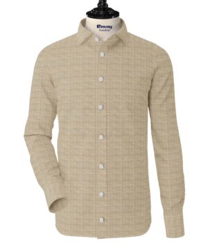 Envoy Linen Shirt - Beige Check