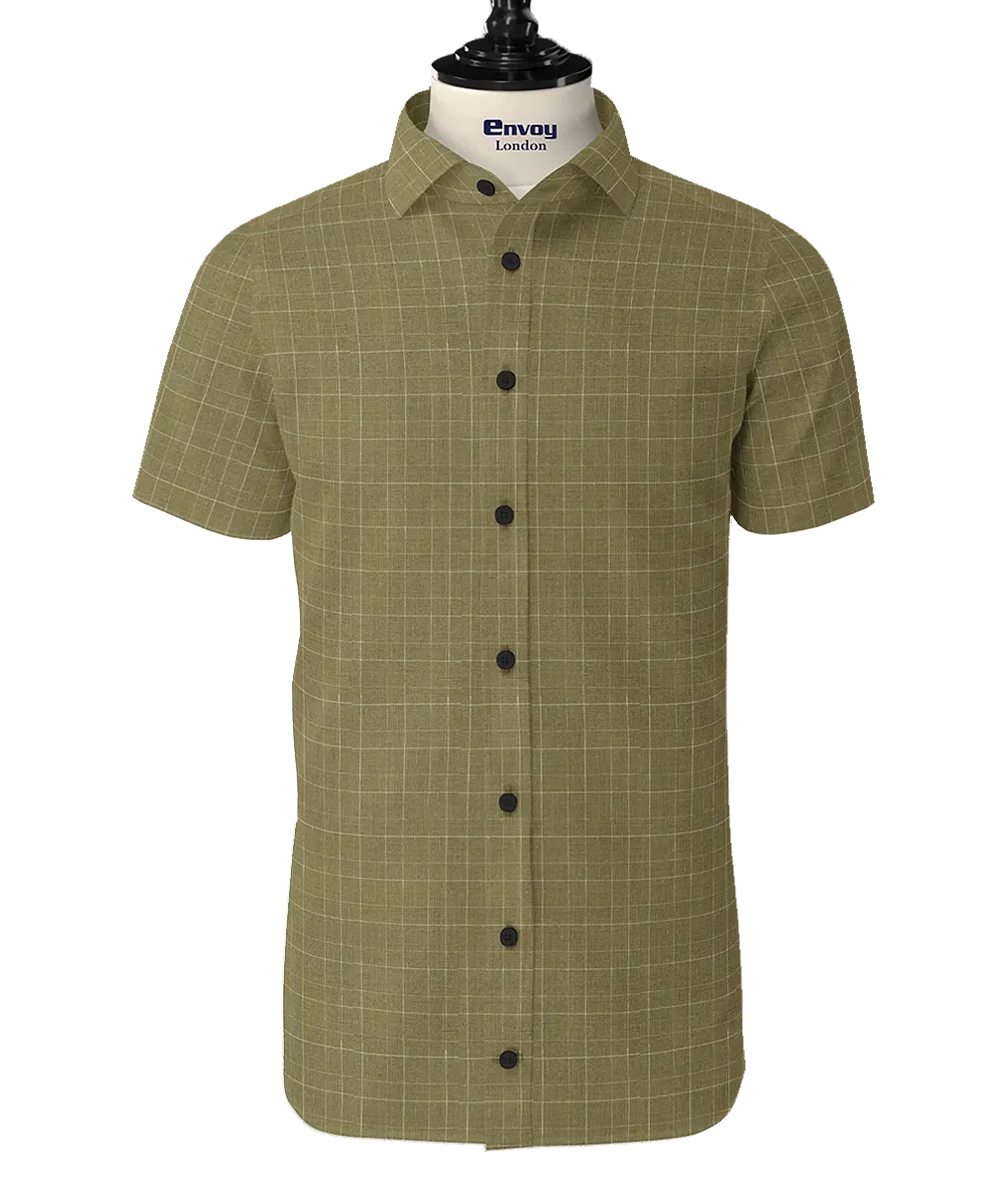 Envoy Linen Earth Brown Checked Linen Blend - Image 2