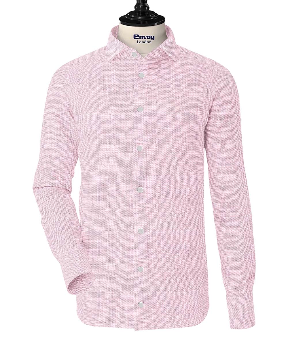 Envoy Linen Shirt - Pink Plain