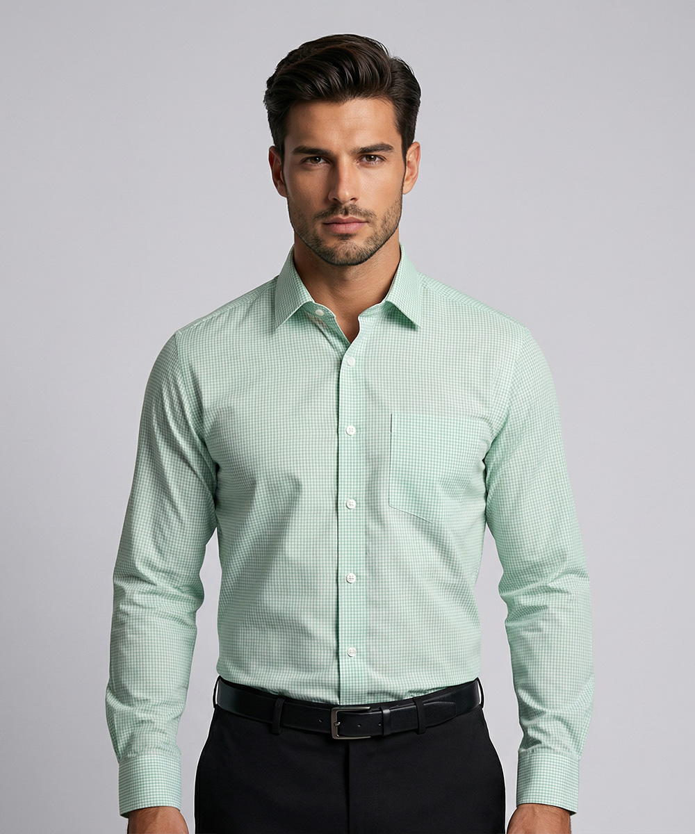 Envoy Classic Men’s Green Formal Wear Regular Fit Shirt
