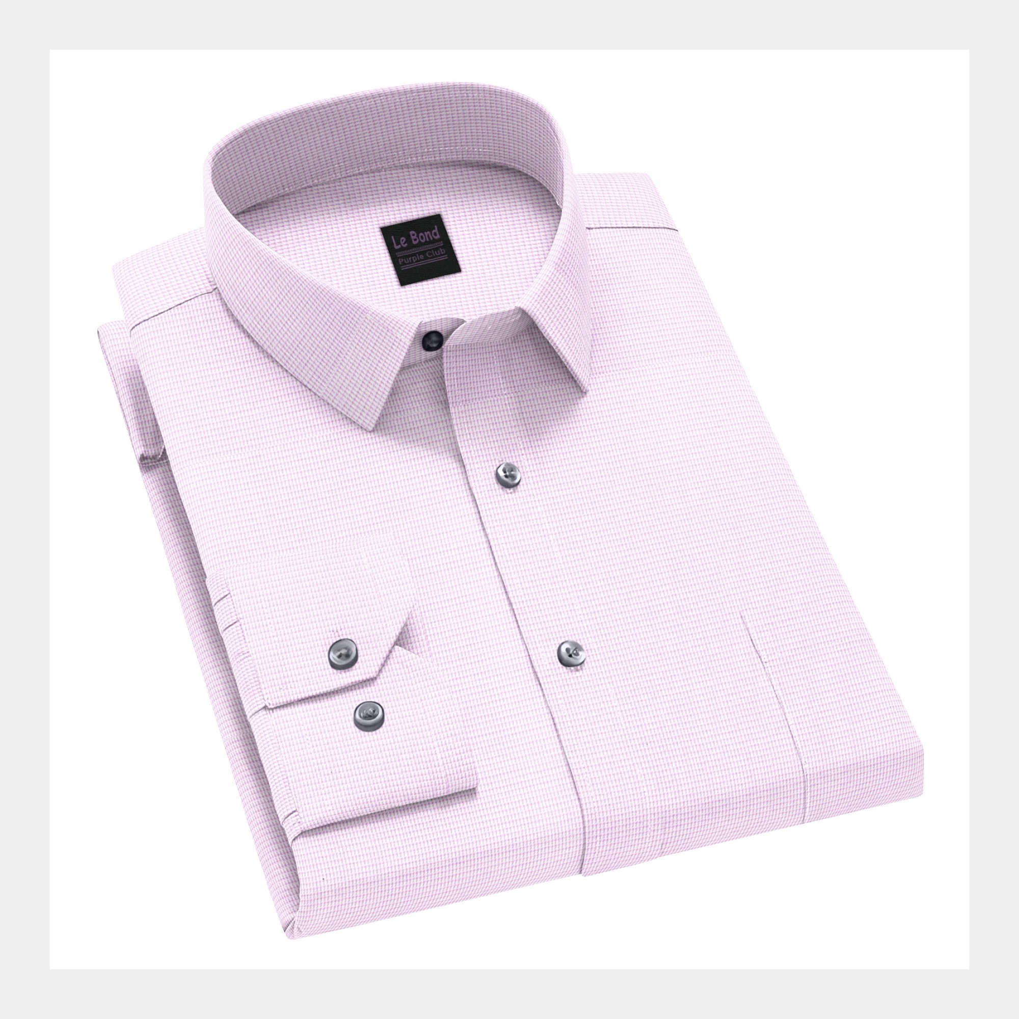Le Bond Purple Club Men’s Pink Formal Wear Slim Fit Shirt - Image 2