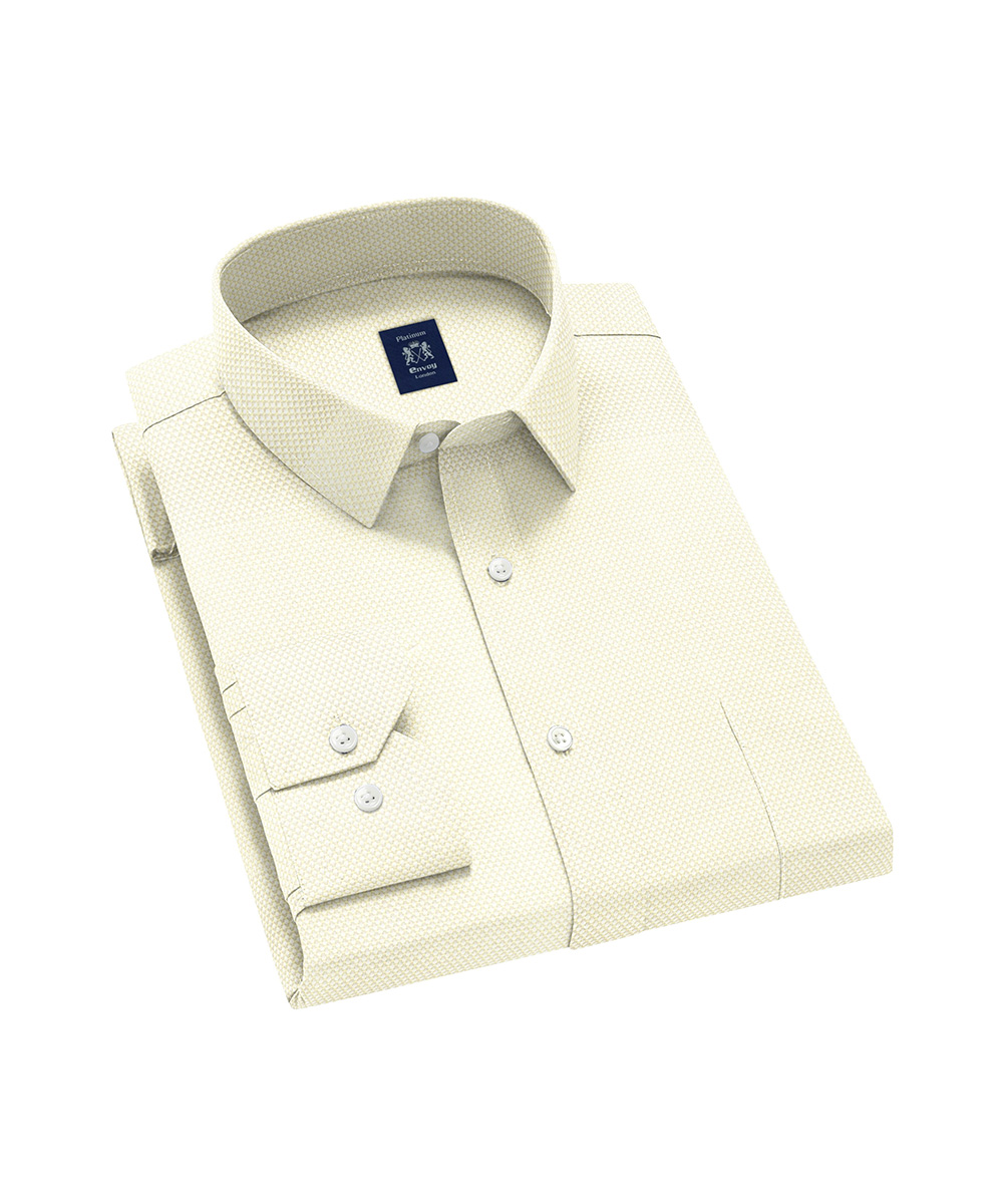 Envoy Platinum Men’s Yellow Formal Wear Regular Fit Shirt - Image 2