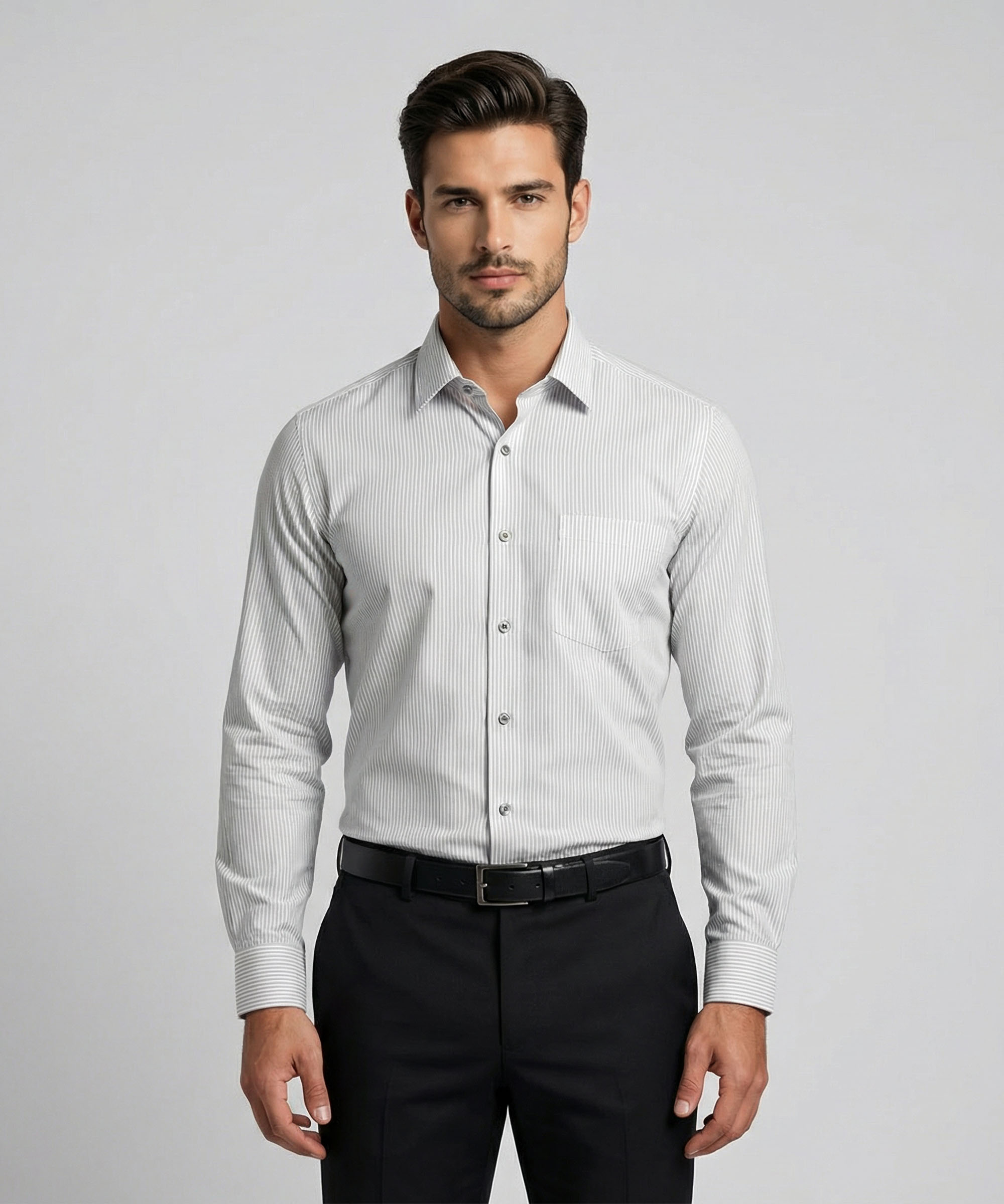 Envoy Classic Men’s Grey Formal Wear Regular Fit Shirt