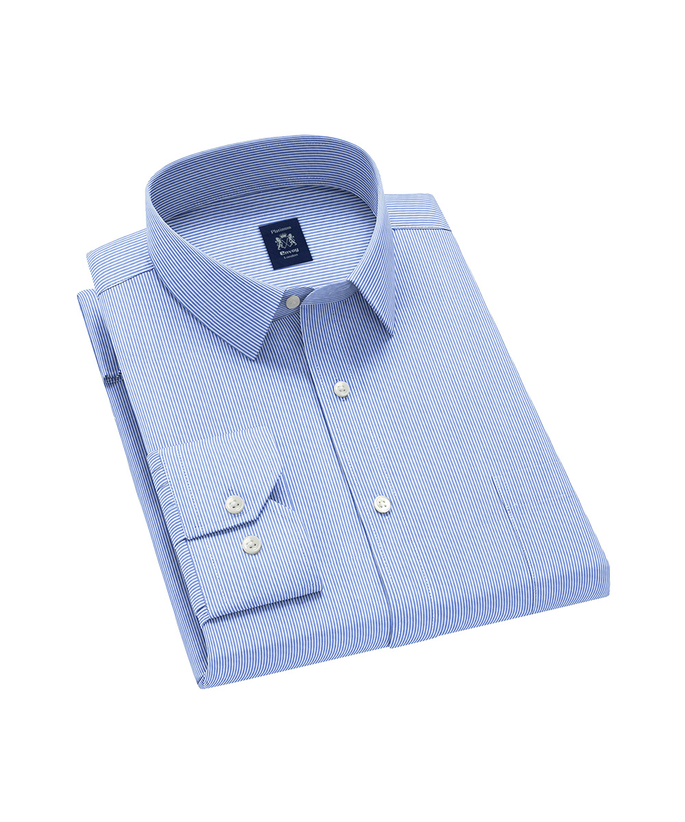 Envoy Platinum Men’s Light Blue Formal Wear Tailor Fit Shirt - Image 2