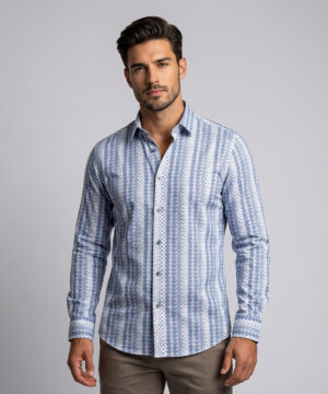 Envoy Sport Men’s Blue Casual Wear Tailor Fit Shirt