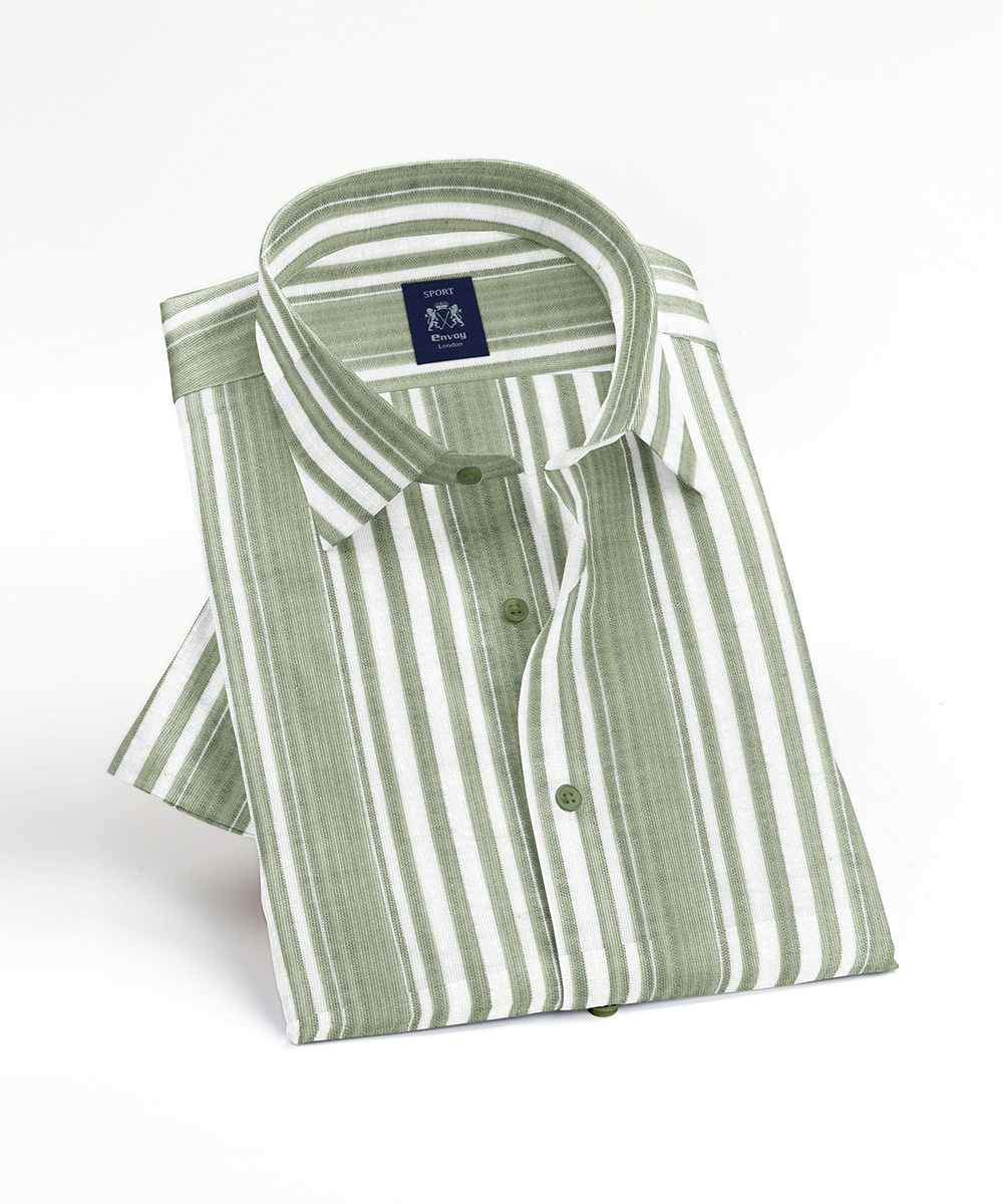 Envoy Sport Men’s Green Casual Wear Regular Fit Shirt - Image 3