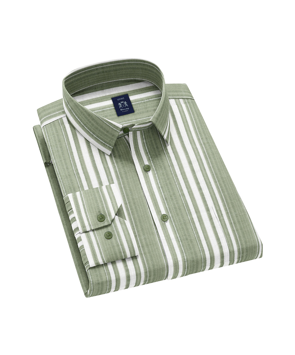 Envoy Sport Men’s Green Casual Wear Regular Fit Shirt - Image 2