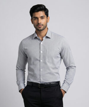 Le Bond Purple Club Men’s Black Formal Wear Slim Fit Shirt