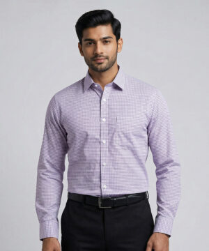 Le Bond Purple Club Men’s Blue Formal Wear Slim Fit Shirt