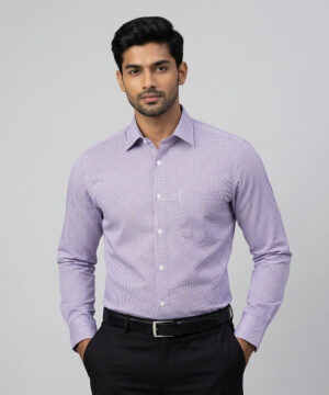 Le Bond Purple Club Men’s Purple Formal Wear Slim Fit Shirt