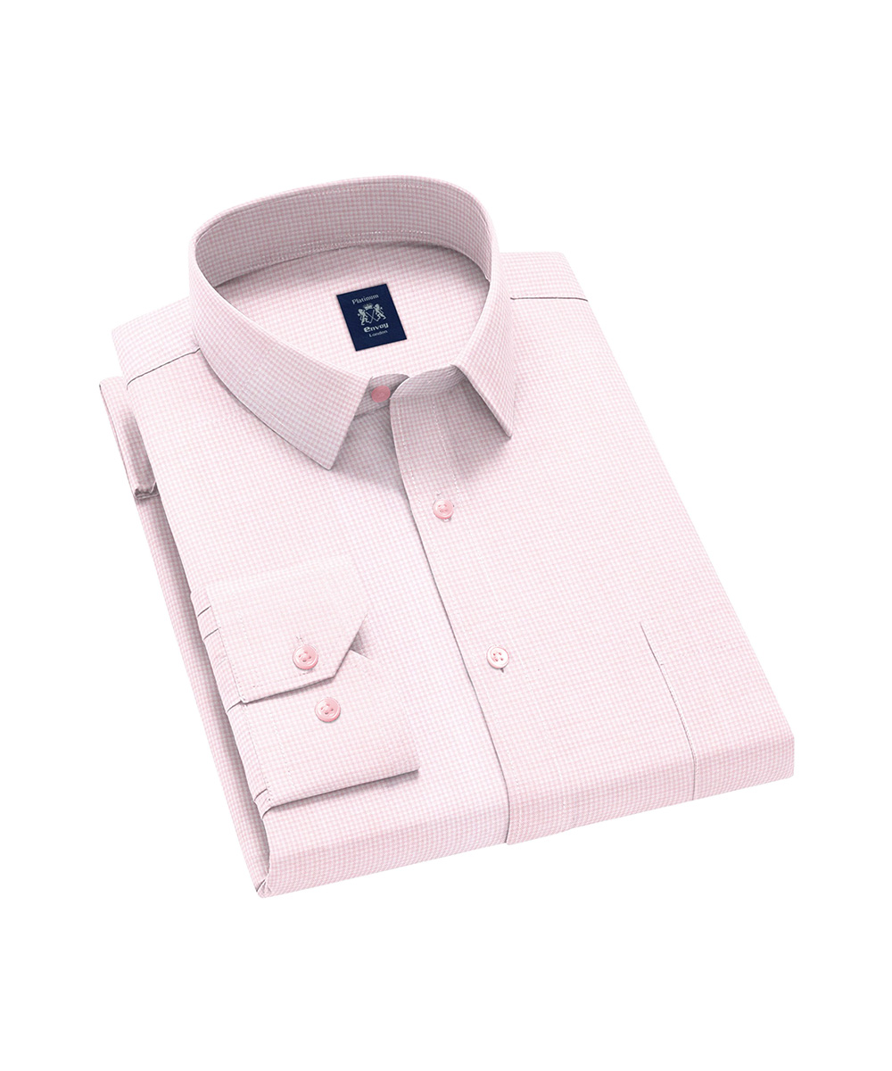Envoy Platinum Men’s Pink Formal Wear Regular Fit Shirt - Image 2