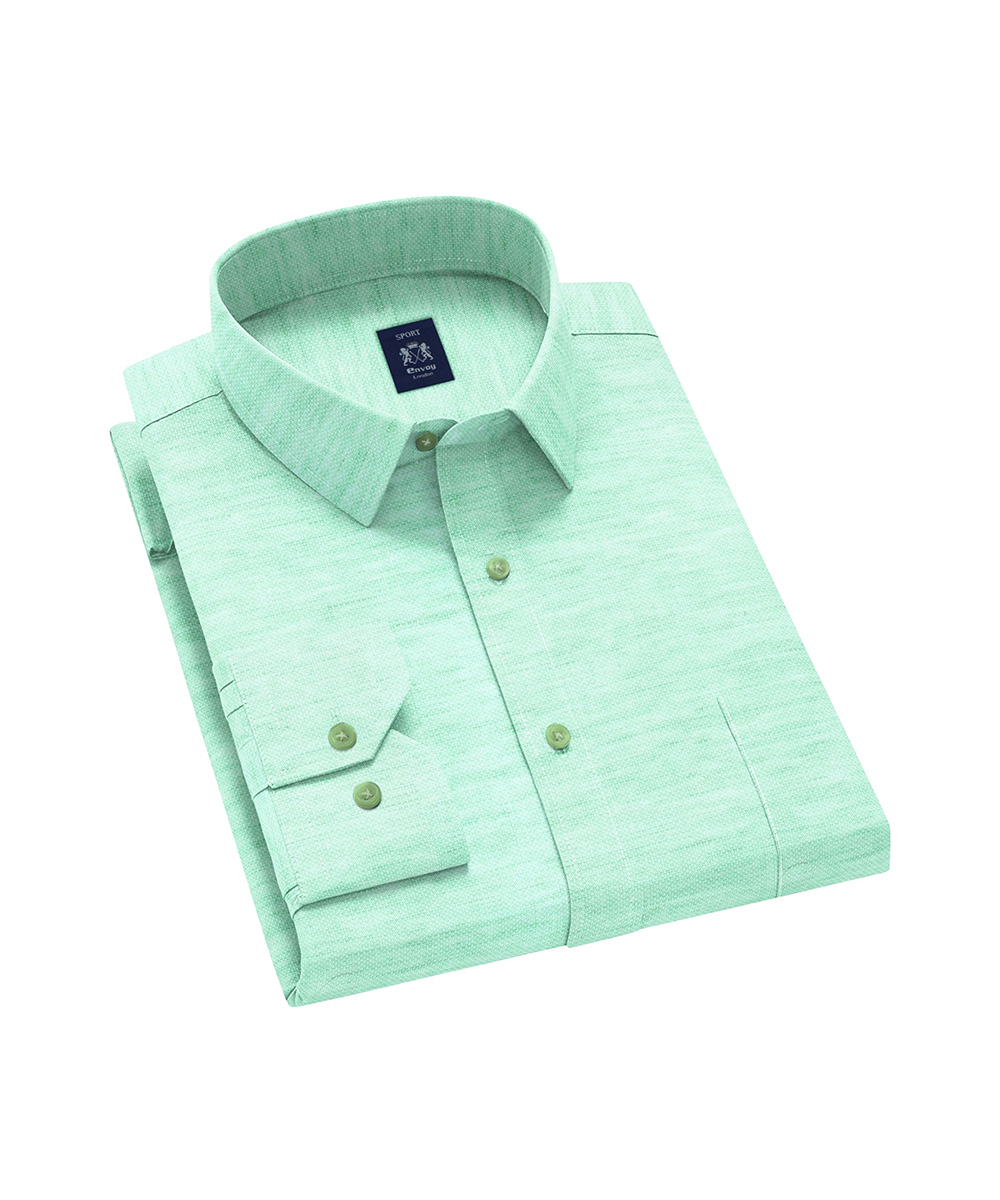 Envoy Sport Men’s Green Casual Wear Tailor Fit Shirt - Image 2