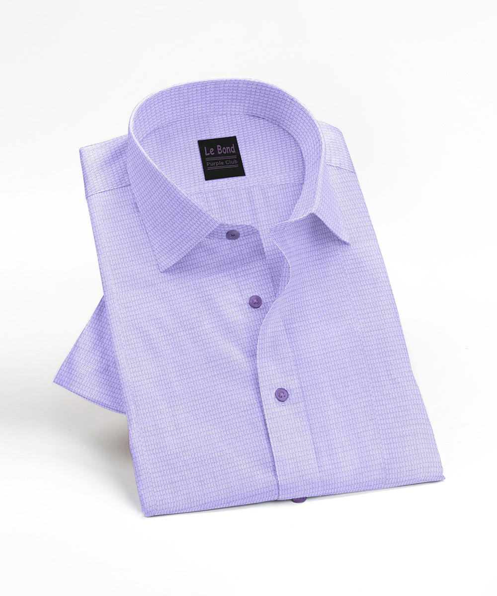 Le Bond Purple Club Men’s Light Purple Formal Wear Slim Fit Shirt - Image 3