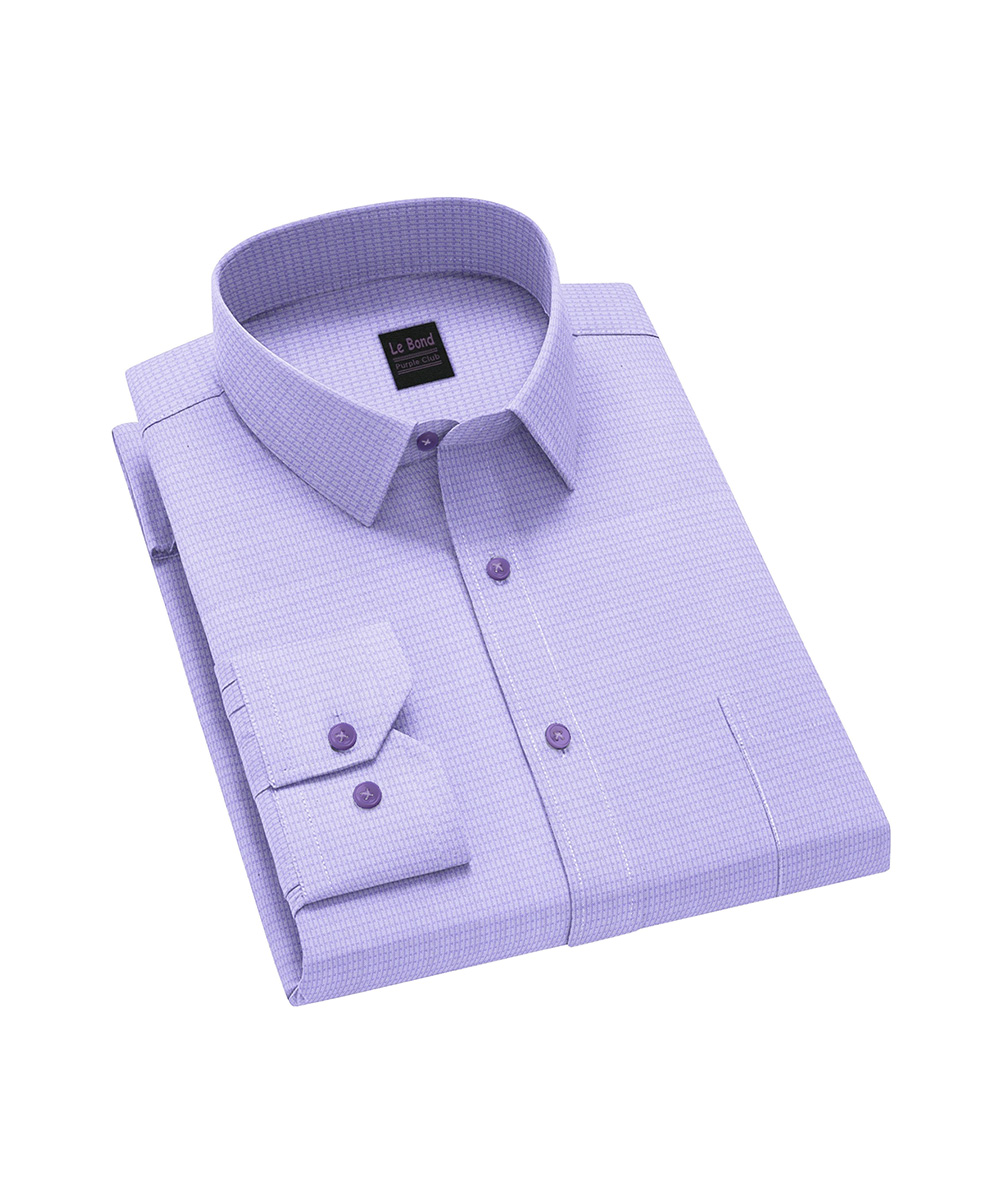 Le Bond Purple Club Men’s Light Purple Formal Wear Slim Fit Shirt - Image 2