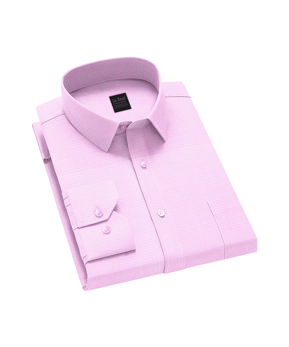 Le Bond Purple Club Men’s Pink Formal Wear Slim Fit Shirt - Image 2
