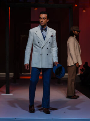 Structerd White Tailored Fit Jacket